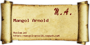 Mangol Arnold névjegykártya